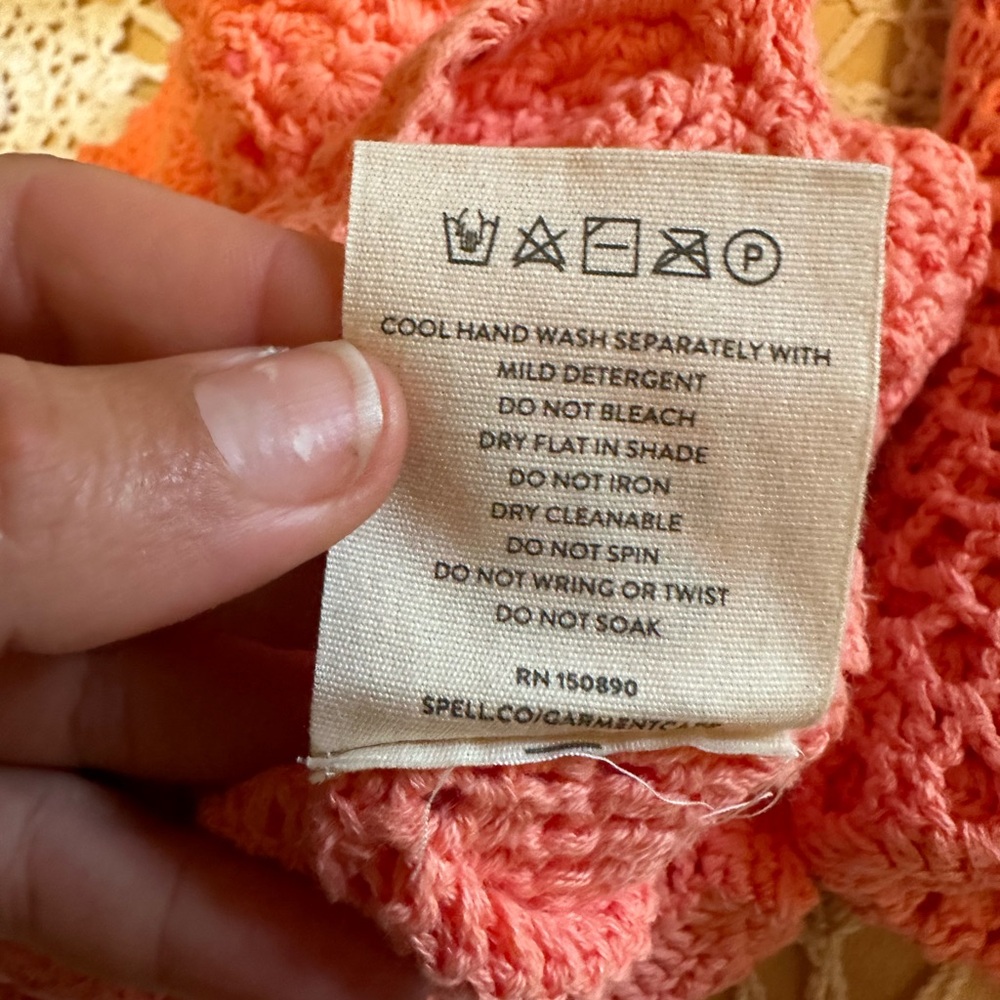 BNWOT Spell Let The Sunshine Crochet Set in Peach 🍑🌞 - Picture 9 of 12
